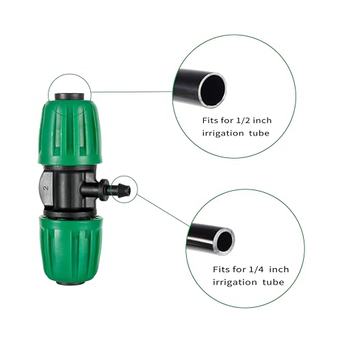 10 Pcs 1/2" to 1/4" Barbed Tee Connector, 1/2 Inch to 1/4 Inch Drip Irrigation Fittings Drip Line Reducer Tee Connectors 1/2" to 1/4" 3-Way Splitter Connectors for Garden Drip Irrigation System - size: 1/2 to 1/4 inch 3-Way