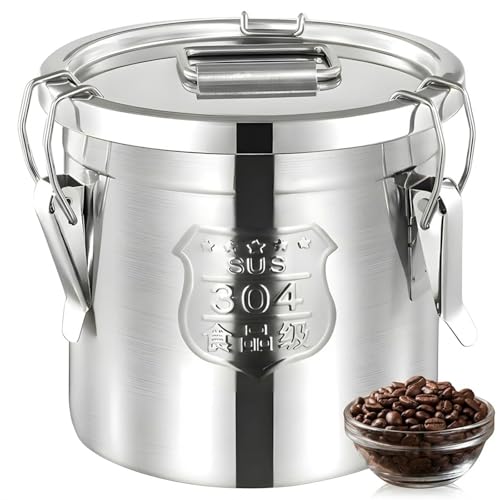 304 Stainless Steel Airtight Storage Bucket with Lid, Food Grade Sealed Canister for Kitchen, Rice, Flour, Grain, Pet Food, Waterproof Camping Storage Container(98L/25.8Gal) - size: 98L/25.8Gal