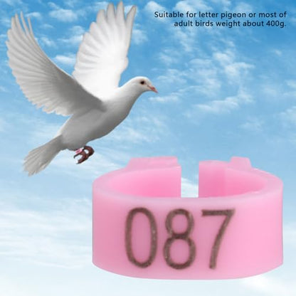 100PCS 8MM 001-100 Numbered Chicken Leg Bands, Clip on Leg Rings, Pigeon Identify Rings for Flock Management (Pink) - color: Pink