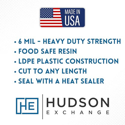 Hudson Exchange (3" W x 500' L, 6 Mil) Food Grade LDPE Poly Tubing, Natural