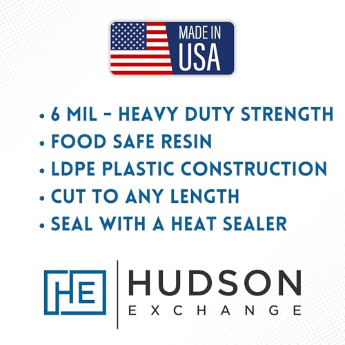 Hudson Exchange (10" W x 1000' L, 6 Mil) Food Grade LDPE Poly Tubing, Natural