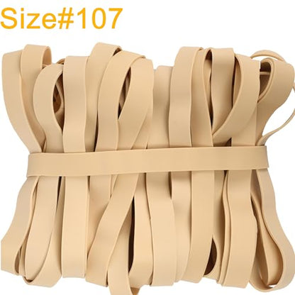 AIWOQI Rubber Bands Size#107 Heavy Duty Big Wide rubber band 30PCS Elastic Bands for Office Supply Trash Can File Folders Litter Box Rubber Bands (Light brown) - color: Light brown