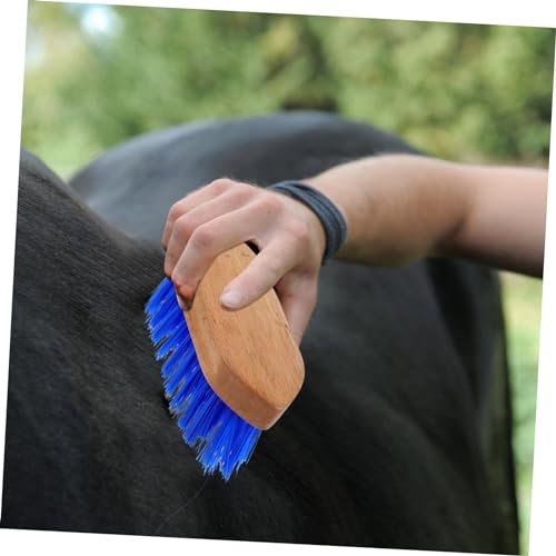 Sosoport Horse Grooming Brush with Stiff Bristle for Gentle Massage Horse Comb for Cleaning and Shedding Cattle and Donkeys Comfortable Smooth Surface Blue