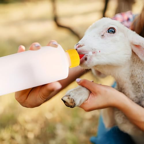 GANAZONO 2sets Small Animal Feeding Bottle for Calf Puppy Goat Kitten Milk Replacement Farmhouse Ranch Lamb Nursing Supplies - size: 23.50X6.00X6.00CM
