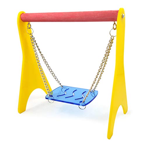 Acrylic Swing Chicken Toy with Hanging Chain Chick Perch Cage Training Stand Holder for Bird Hens Macaw Outdoor for Parakeets Toys Toys