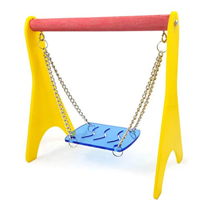 Swinging Acrylic Chicken Toy with Hanging Chain Perfect Training Stand Holder for Parrots and Small Animals Chewing Standing Hanging Bird Swing for Cage for Hens and Toys with Stand