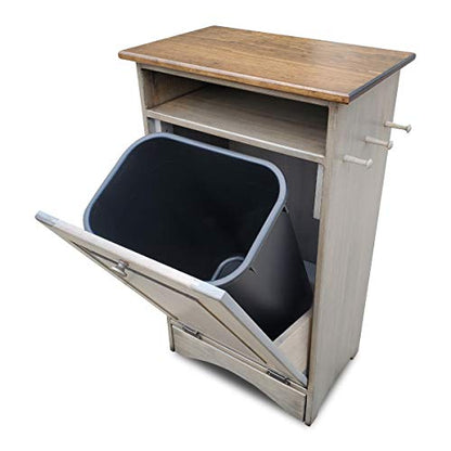 Peaceful Classics Pet Feeder Station - Dog & Animal Food Storage Cabinet, Organizer - Holds 35 Lbs (Pewter) - color: Pewter