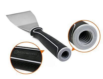 ROLLINGDOG 3 Inch Pole Scraper - Stainless Steel Bent Blade With Anti-Slip Rubber Handle, Heavy Duty Paint Remover Scraper Tool - color: 1pc Paint Scraper