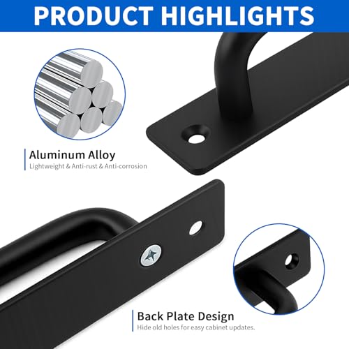 TamBee 6-1/2" Black Metal Gate Pull Handle, Heavy Duty Outdoor Fence Gate Handles for Wooden Fences Shed Barn Door Hardware, 2 Pack Outdoor Fence Gate Use - size: 2 Pack 5 Inch Metal