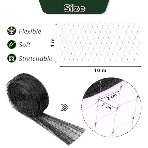 GWHOLE Black Garden Netting, 33 x13 Ft Bird Netting for Garden Plant and Tree Protection, Chicken Coop Pond Net, Black | Bird Net Reusable, 0.6 Inch Mesh Size, Protects Fruits Plants Tree, Protects From Animals, Chicken Coop Pond Net - size: 33x13 ft, 0.6
