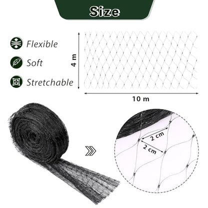 GWHOLE Black Garden Netting, 33 x13 Ft Bird Netting for Garden Plant and Tree Protection, Chicken Coop Pond Net, Black | Bird Net Reusable, 0.6 Inch Mesh Size, Protects Fruits Plants Tree, Protects From Animals, Chicken Coop Pond Net - size: 33x13 ft, 0.6