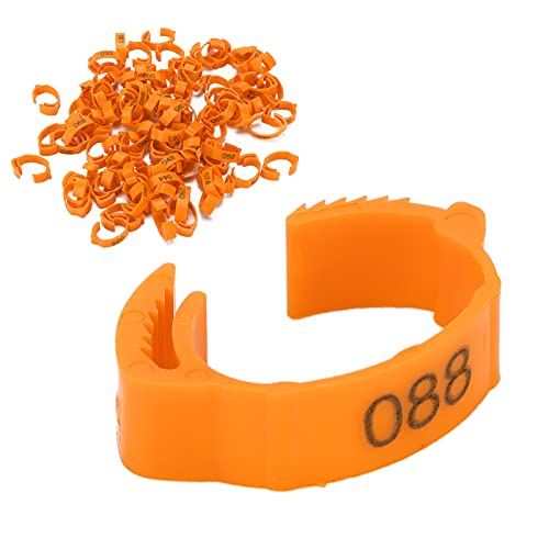 100Pcs Colorful Plastic Chicken Leg Buckle Rings, Retractable Poultry Identification Bands for Chicken Duck Bird, Safe and Material for Poultry Feeding Supplies (Orange (100 Pieces per Pack)) - color: Orange (100 pieces per pack)