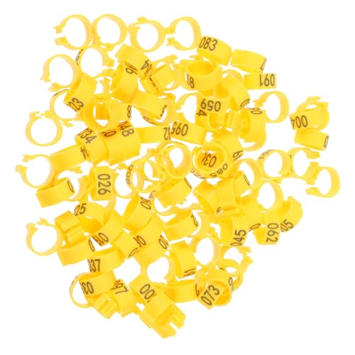 100pcs Bird Pigeons Leg Rings Poultry Leg Bands Meat Pigeon Anklet Easy Clip Rings - color: Yellow