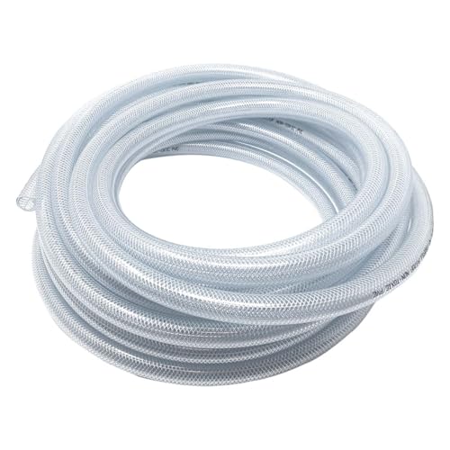 Gloxco Clear Braided PVC Tubing, Food Grade, Heavy Duty Reinforced Hose, 3/4" ID, 50 Ft Length - size: 3/4" x 50 Ft