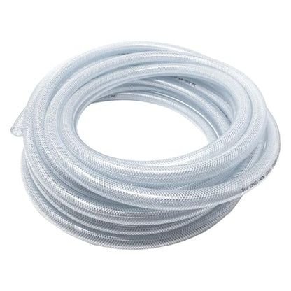 Gloxco Clear Braided PVC Tubing, Food Grade, Heavy Duty Reinforced Hose, 3/4" ID, 50 Ft Length - size: 3/4" x 50 Ft
