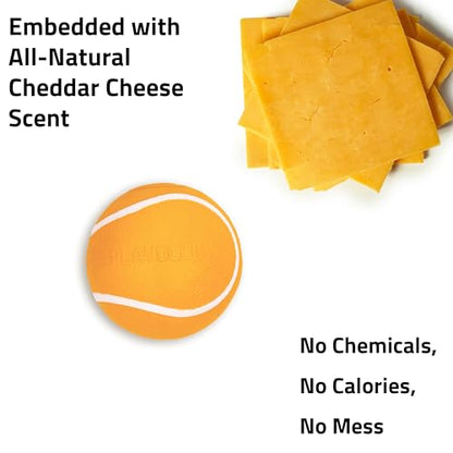 Playology Dog Toys | Squeaky Chew Ball for Large Dogs | Cheddar Cheese Scented Jumbo Dog Ball | Bouncy Floating Chew Toys for Fetch - size: Jumbo, style: Cheddar Cheese