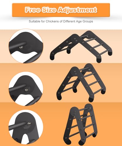 Koutemie Adjustable Chicken Perch for Coop, Heavy-Duty Metal Chick Roosting Bar for Brooder, Baby Chicks Stand Toy Training Perches for Bird Parrot Hens Macaw, Black