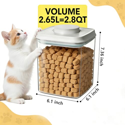 Ankou Dog Food Storage Containers Set, 4.2 QT with 130 ml Scoop & 2.8 QT, Airtight BPA-Free | Stackable Pop Lid Plastic Containers for Kibble & Pet Treats - color: 2.8 Qt + 4.2 Qt