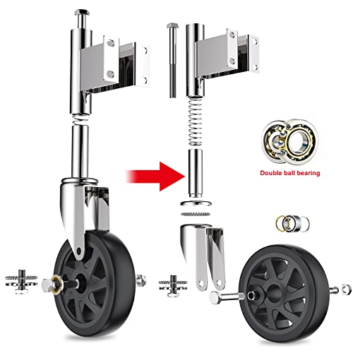 Spring Loaded Gate Casters 6” Heavy Duty Gate Caster Wheels with Hardware 600 Lbs Load Capacity - style: 6 Inch