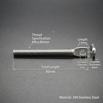 Automatic Gate Opener Tie Rod Chain Connection Hardware,Sliding Gate Roller Chain Bolt Tensioner Compatible with ANSI #40#41#428, 2Pcs (Flat & Standard) - size: M8*80mm(Flat & Standard)