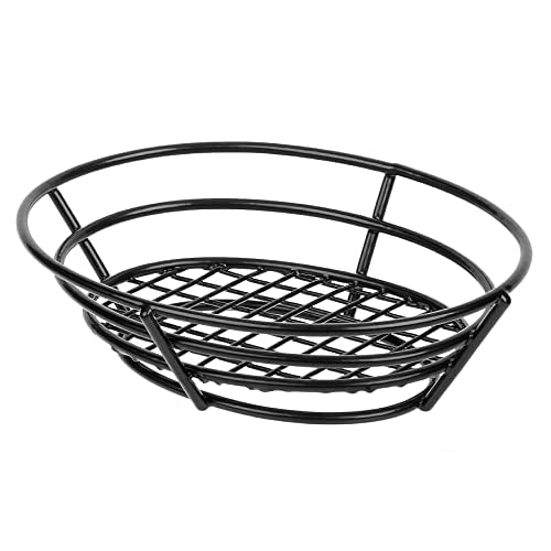 G.E.T. 4-38808 8" x 6" Black Oval Basket with Raised Grid Base, Clipper Mill (Qty,1) - color: Black, size: 8 inches by 6 inches, style: Modern