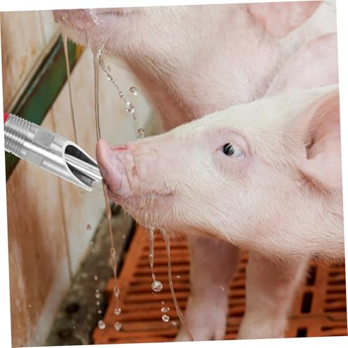 Yardwe 5pcs Automatic Pig Nipple Waterer Stainless Steel Feeder for Drinking Easy Installation Fresh Water Supply for Farm Livestock