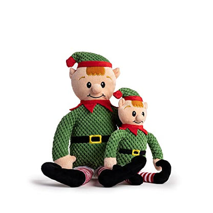fabdog Floppies Plush Dog Toys - Cute Holiday-Themed Squeaky Dog Toy - Best Squeak Toy for All Breeds | Ideal Small Elf - color: Elf, size: Small