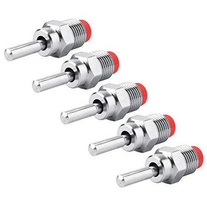 Automatic Pig Nipple Drinker Feeder, Pack of 5 Stainless Steel Automatic Pig Waterers Thread, Pig Waterer Water Feed Copper Red Hat Duckbilled Poultry Watering System for Sows Piglets Drinking
