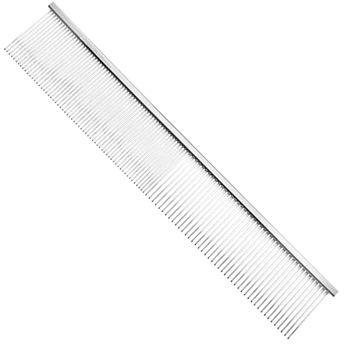 Chris Christensen 504 8.5 in. Fine/Coarse Greyhound-Style Butter Comb, Groom Like a Professional, Rounded Corners Prevent Friction and Breakage, Solid Brass Spin with Steel Teeth, Chrome Finish. - size: 504 - 8.5 Inch Fine/Extra Fine