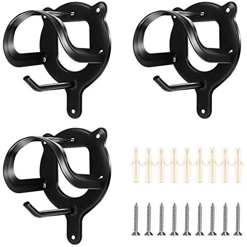 Dunzy 3 Counts Horse Bridle Rack Bracket Bridle Hooks Tack Storage Halter Hanger Metal Holder with Tubes and Screw for Horse Barn Supplies(Black) - color: Black