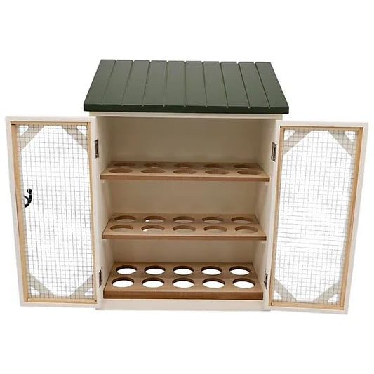 Red Shed 13.5 in.Chicken Coop Egg Storage-Egg Organizer Countertop.Tiered Wooden Egg Storage Cabinet with Mesh Doors