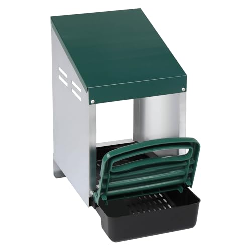 Chicken Nesting Boxes with Rollout Egg Collection and Protection Tray, 1 Compartment Hen Roosting Boxes, Easy to Clean and Ventilate, Steel & Plastic, Heavy Duty Laying Box with Perch Cover, Green - size: 20.5x10.6x18.5in
