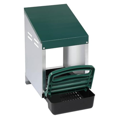 Chicken Nesting Boxes with Rollout Egg Collection and Protection Tray, 1 Compartment Hen Roosting Boxes, Easy to Clean and Ventilate, Steel & Plastic, Heavy Duty Laying Box with Perch Cover, Green - size: 20.5x10.6x18.5in