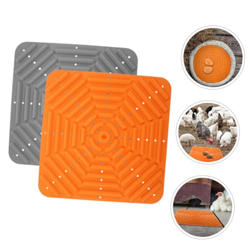 Levemolo Washable Silicone Chicken Nesting Pads 2-Piece Set for Laying Hens Sturdy Nest Box Liners for Chicken Coop Easy to Clean Nesting Box Supplies
