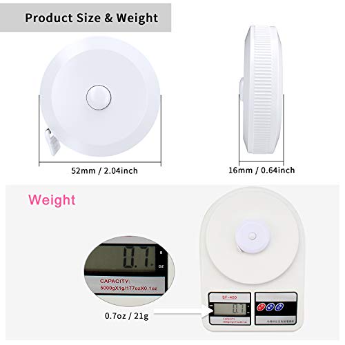 DiCUNO 60-Inch 1.5 Meter Soft and Retractable Tape, Body Tailor Sewing Craft Cloth Dieting Measuring Tape, White, 3 Pack - color: White*3pcs