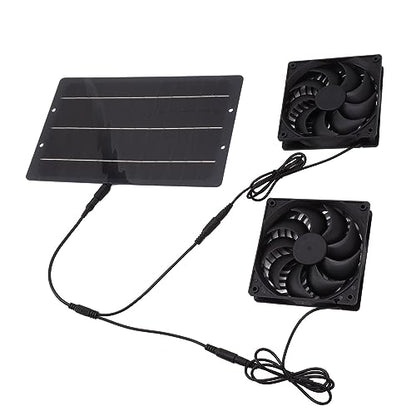 10W Solar Panel Fan Kit – Dual Exhaust Wall Mounted for Chicken Coops & Greenhouses