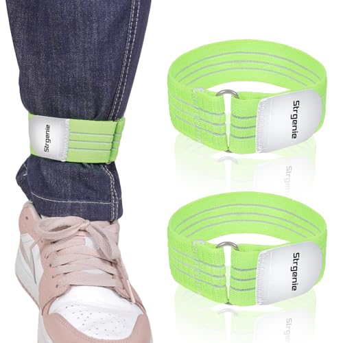 Cowboy Boot Straps, Adjustable Elastic Pant Leg Straps for Biking, Fishing, Hiking, Wading etc. - color: Green-2pcs