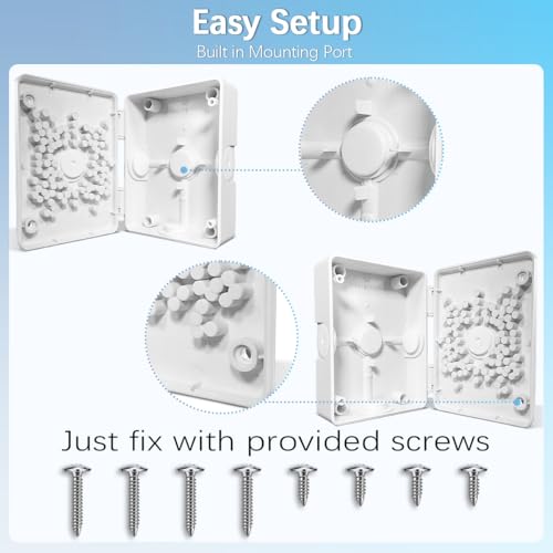 【Compatible with PTZ Cameras】 Security Camera Junction Box, Outdoor CCTV Mounting Bracket, IP65 Waterproof ABS Plastic Cable Concealment Box(2 Pack) - size: 2 Pack