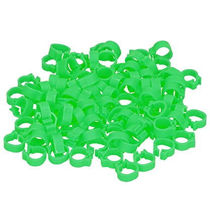Omabeta 100PCS Reusable 8mm Pigeons Identification Leg Rings for Easy Dovecot Management and Marking, Lightweight Plastic Bands for Poultry Supplies (Green) - color: Green