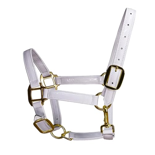 Cattle Halter Horse Halters Microfiber Leather Equestrian Equipment Bridle Head Collar Horseback Stable Protective(White,Small) - color: White, size: Small