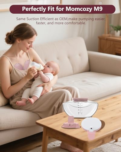 4PC Upgraded M9 Breast Pump Replacement Part, Including 4pcs Double-Layed Diaphragms for Momcozy Upgraded Mobile Flow | Upgraded M9,Breastfeeding Parts, Diaphragms, 4PC Red, Not Original Parts - size: Red 4pcs Diaphragms
