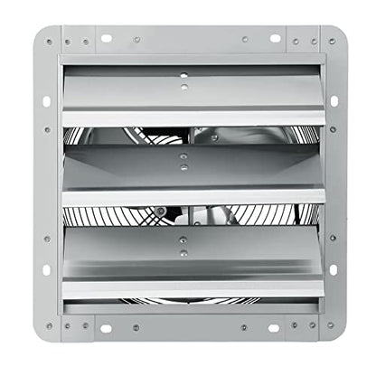 VEVOR 12'' Shutter Exhaust Fan, High-speed 1000 CFM, Aluminum Wall Mount Attic Fan with AC-motor, Ventilation and Cooling for Greenhouses, Garages, Sheds, Shops, FCC - size: 12 Inch