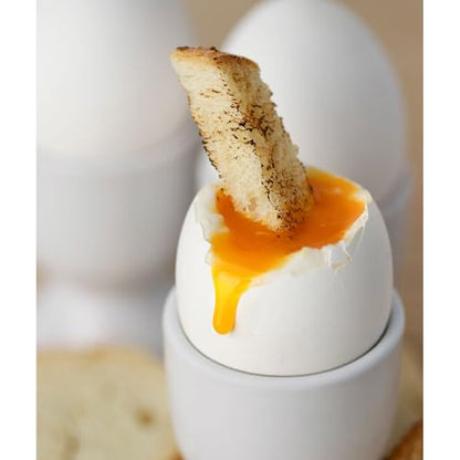 HIC Kitchen Double Egg Cup, Fine White Porcelain, Set of 6 - style: Double Egg Cups, Porcelain, Set/6