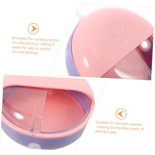 Mikikit Bowl with Pacifiers for Puppies and Kittens Spillproof Feeder for Small Pets Detachable Design Safe Material for Newborn Animals