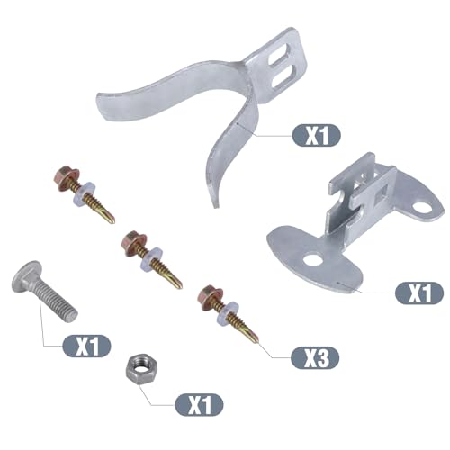Chain Link Fence Gate Latch with Screws, 1-3/8" Wall Mount (Flat Back) Fork Gate Latch with Padlock Hole, Chain Link Fence Parts Gate Hardware Gate Locks for Outdoor Fence - Mounts to Post or Wall