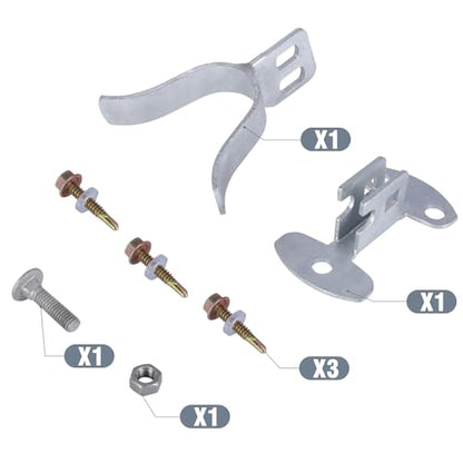 Chain Link Fence Gate Latch with Screws, 1-3/8" Wall Mount (Flat Back) Fork Gate Latch with Padlock Hole, Chain Link Fence Parts Gate Hardware Gate Locks for Outdoor Fence - Mounts to Post or Wall