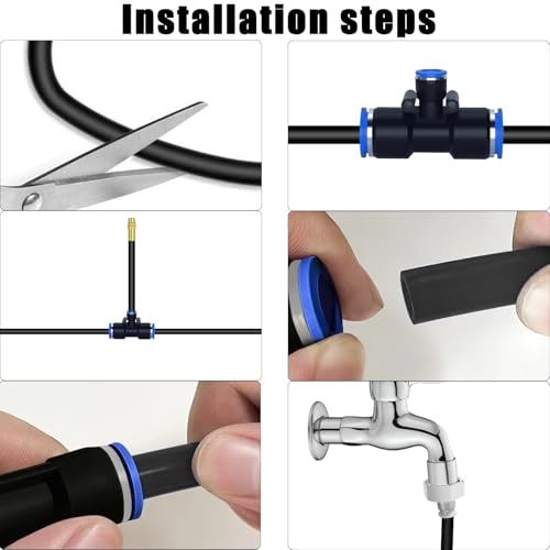 49.21Ft Drip Irrigation System, 360° Bendable Drip Irrigation Kit Automatic Irrigation System for Garden, Adjustable Garden Watering Misting System for Greenhouse, Yard, Lawn, Plant - size: 49.21Ft