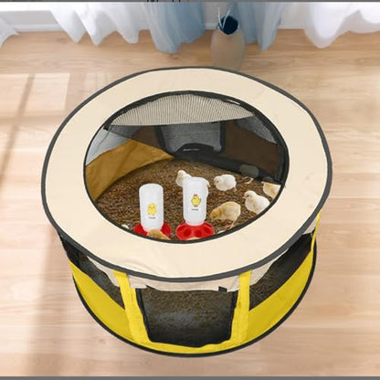 Chicken Brooder Box for Chick Starter Kit - 2026 Upgrade XL (Extra Large) Double Door Chick Brooder Pen//Holds Up to 20 Baby Chicks, Ducklings, Quail(Yellow)
