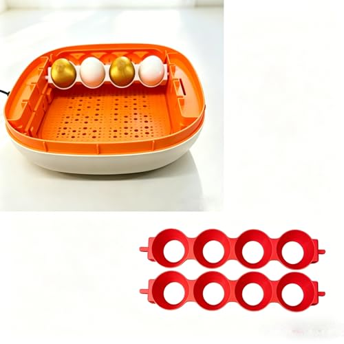 Chickcozy Incubator Duck Egg Tray — Holds 4 Duck Eggs | Replacement Inner Basket for Automatic Egg Turner (2 Red Egg Baskets) - color: 2 Red Egg Baskets