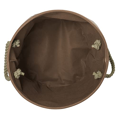 Bone Dry Pet Storage Collection Striped Paw Patch Bin, Medium Round, Brown - color: Brown, size: Medium Round